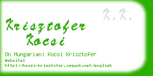 krisztofer kocsi business card